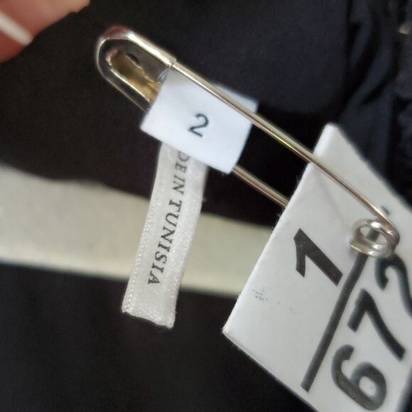 SANDRO PARIS BLACK LACE V-NECK GEOMETRIC MINI DRESS SIZE 2 FIT FLARE COCKTAIL - Picture 8 of 14